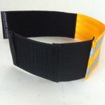 reflective legband for cyclists, horse riders and pedestrians, colour yellow